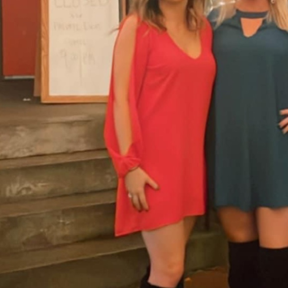TOBI long sleeve red dress